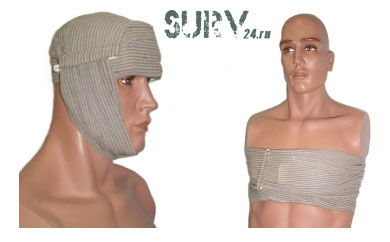 Наложение повязки на голову и грудь